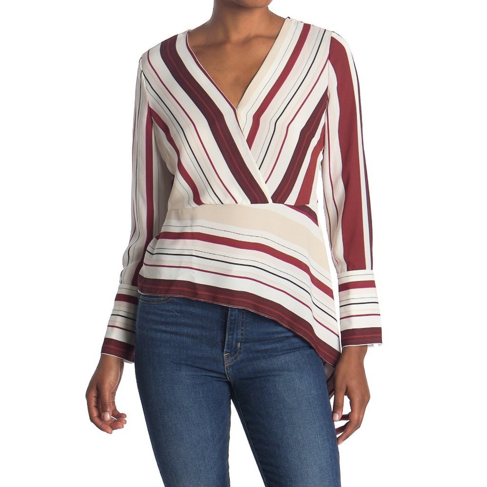 NWT Nordstrom Chelsea28 Asymmetrical Striped Top
